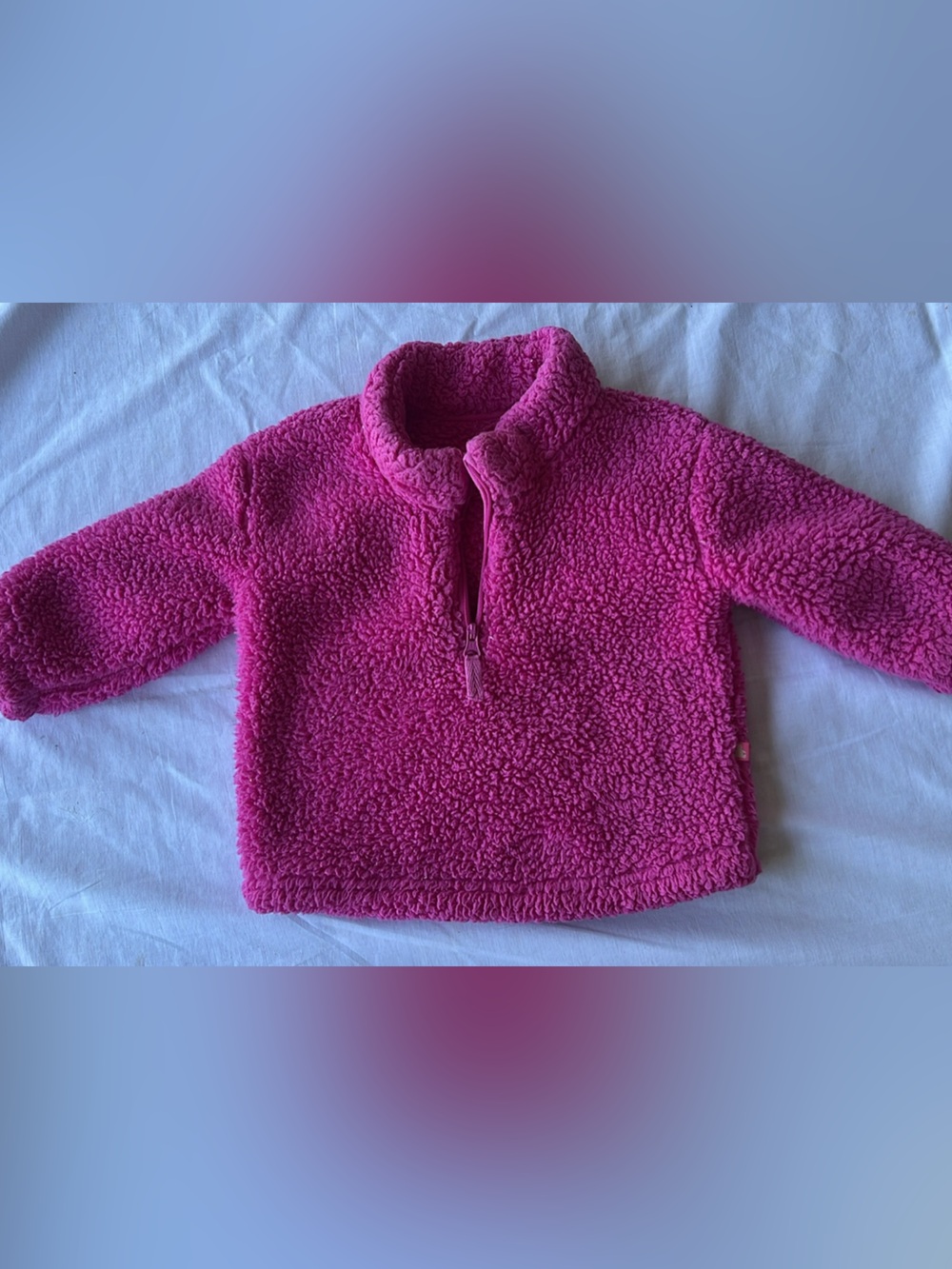 GAP Kids Plush Half-Zip Sherpa Pullover - Bright Pink